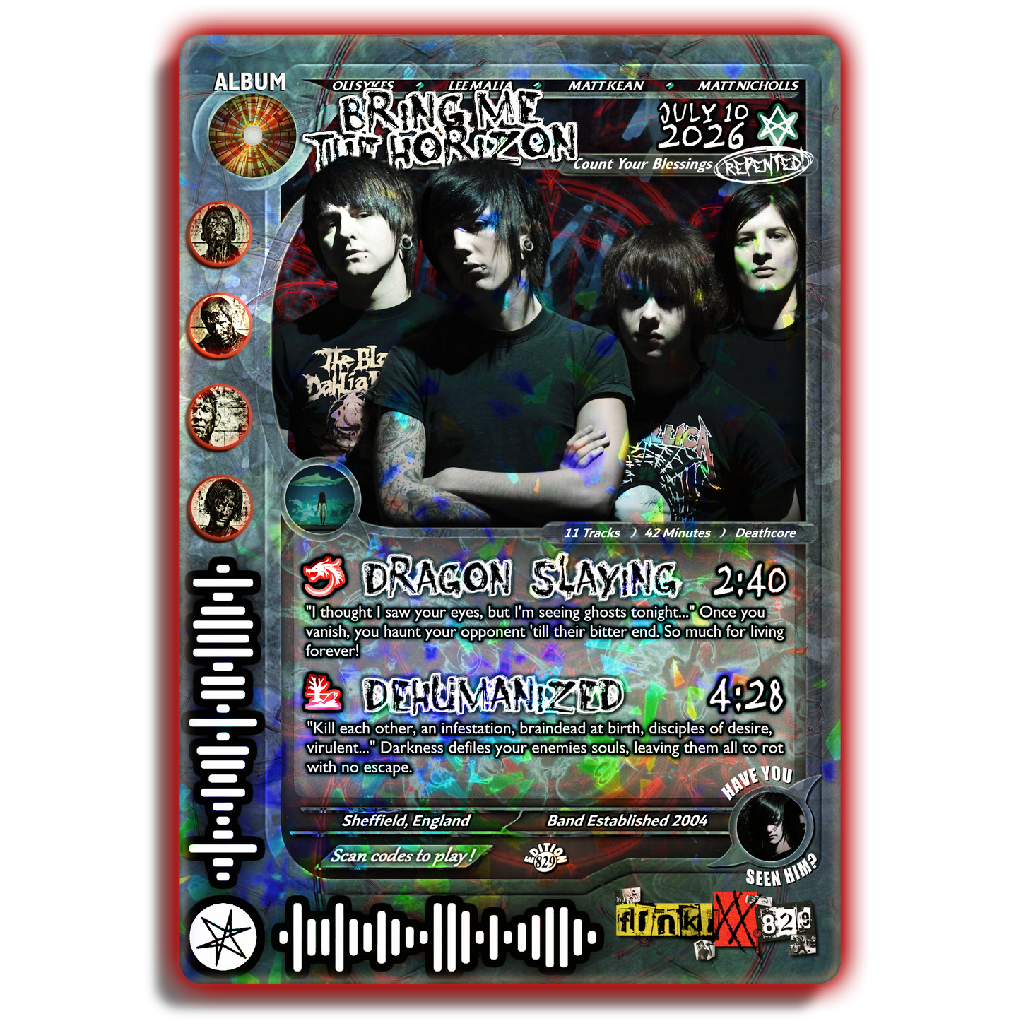 B.M.t.H. Holographic Trading Card Set