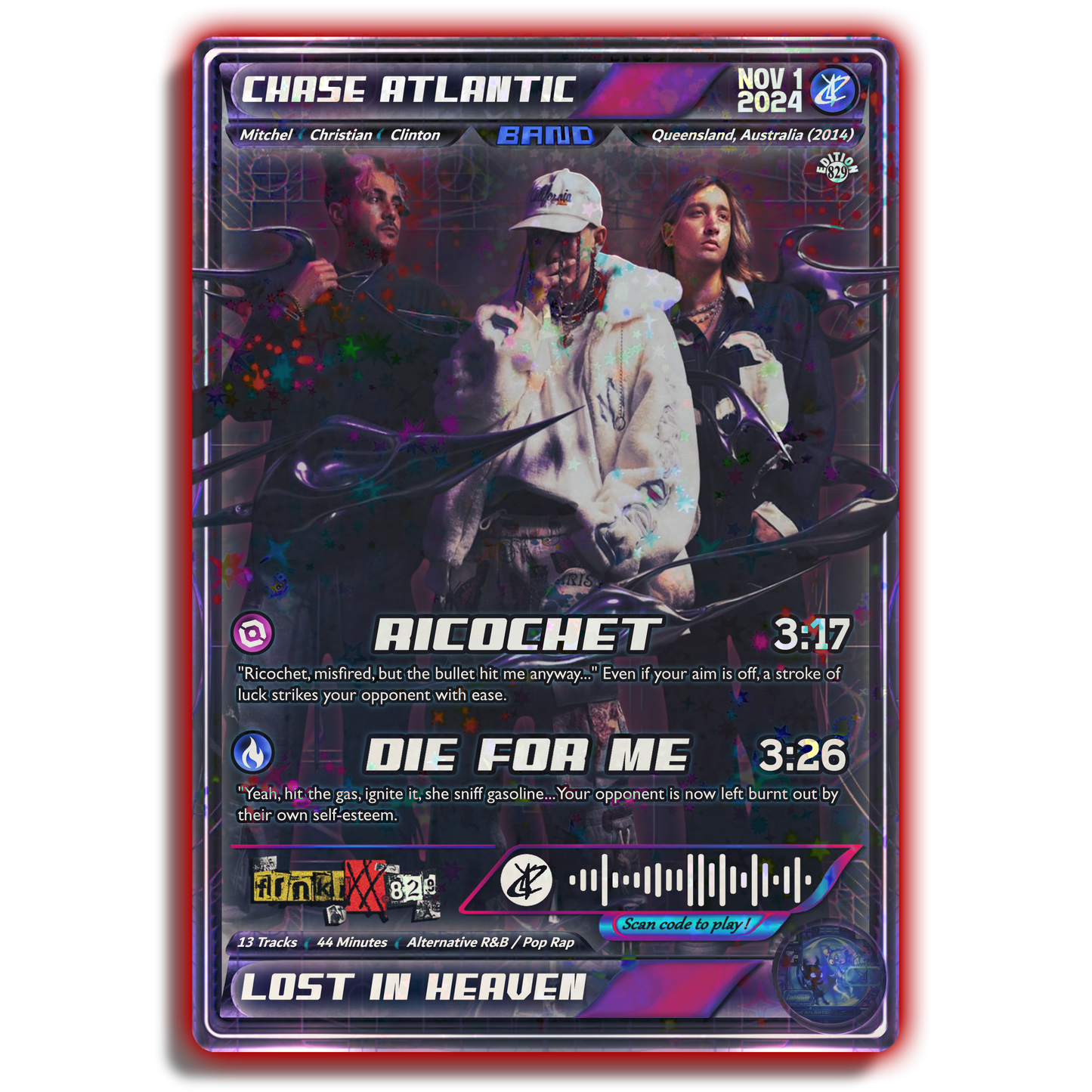 Chase Atlantic Holographic Trading Card