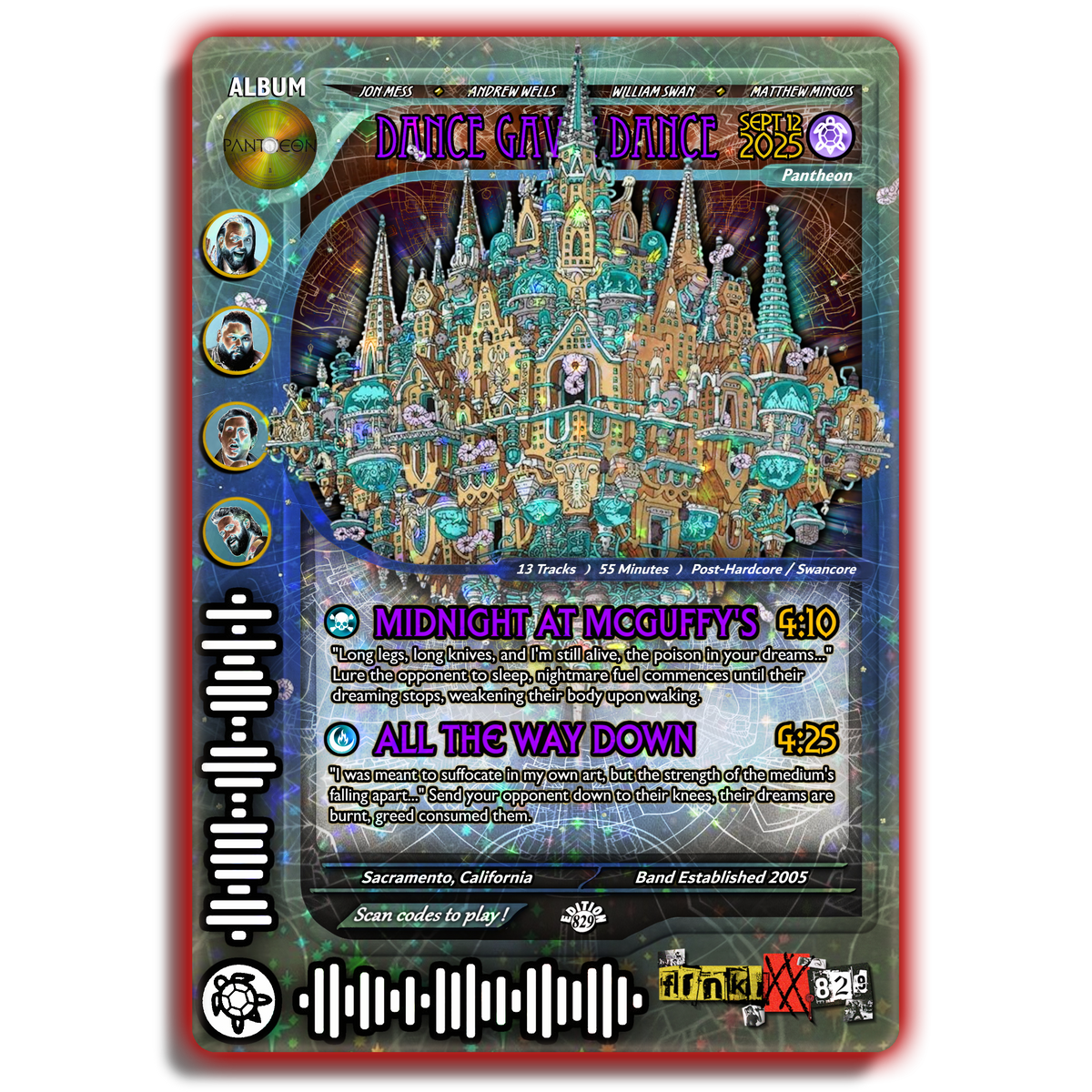 Dance Gavin Dance Holographic Trading Card Set