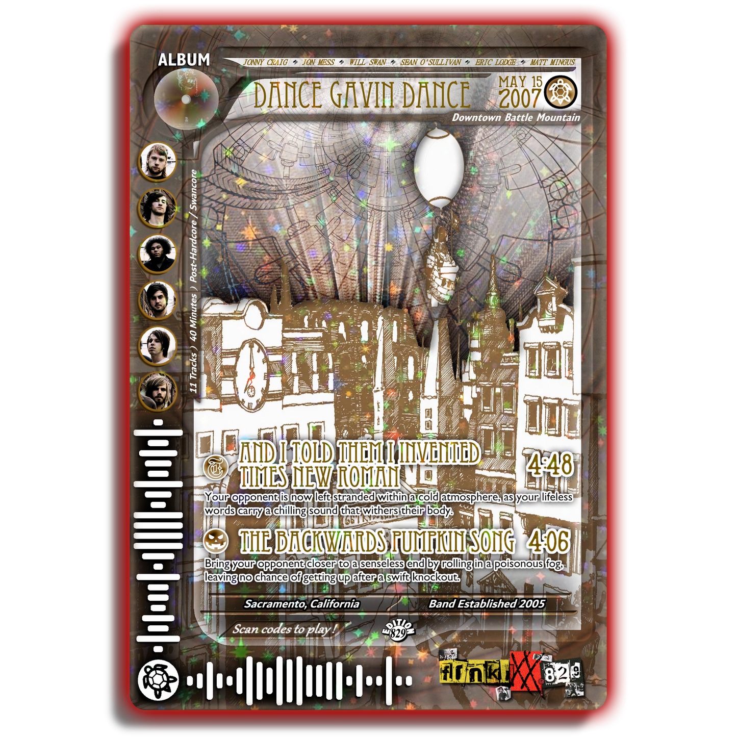 Dance Gavin Dance Holographic Trading Card
