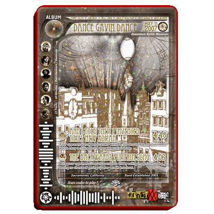 Dance Gavin Dance Holographic Trading Card Set