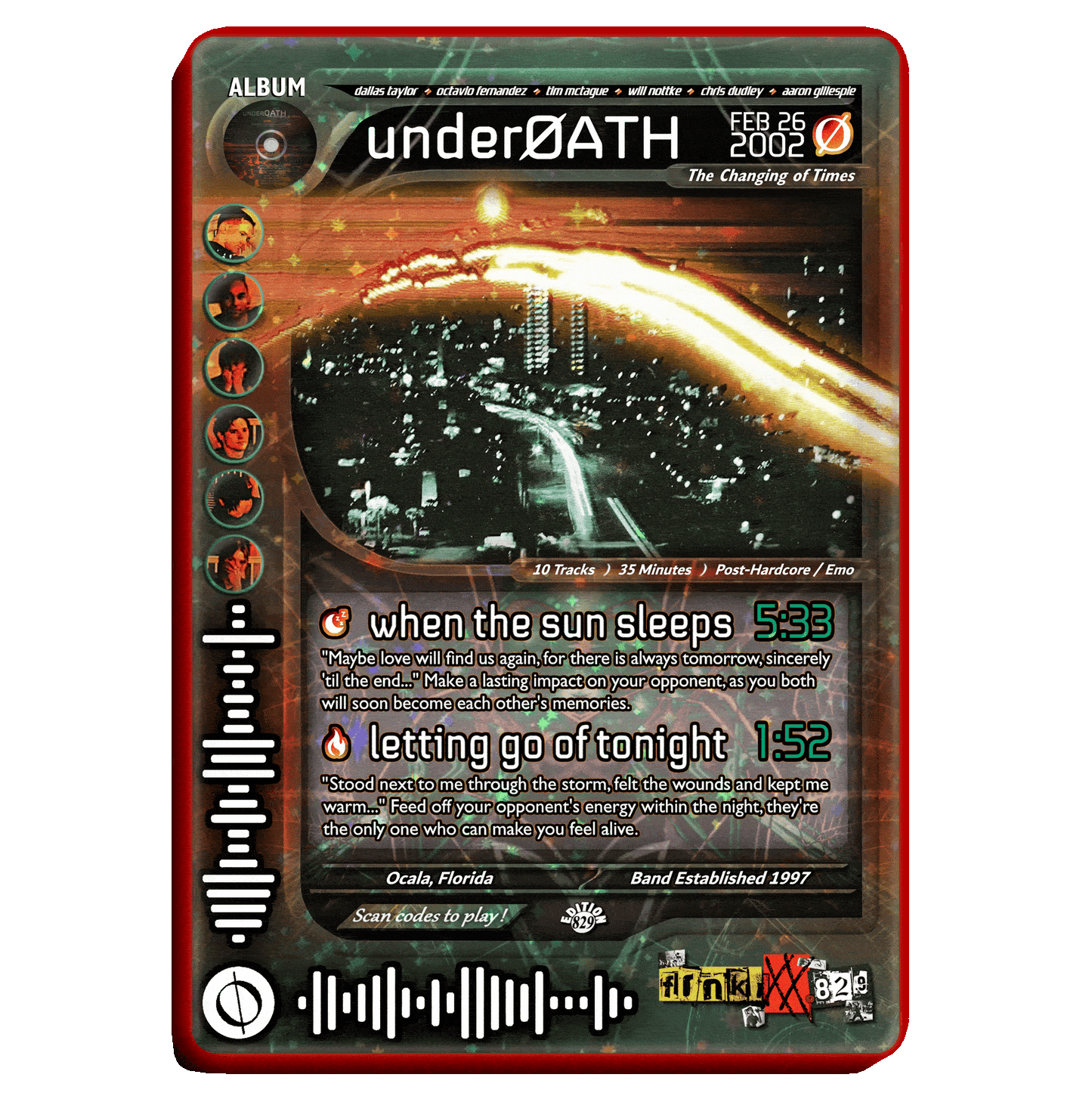Underoath Holographic Trading Card Set