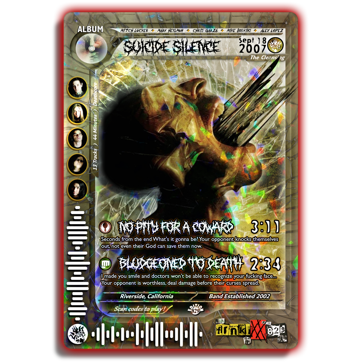 Suicide Silence Holographic Trading Card
