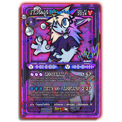 FEM&M Holographic Trading Card
