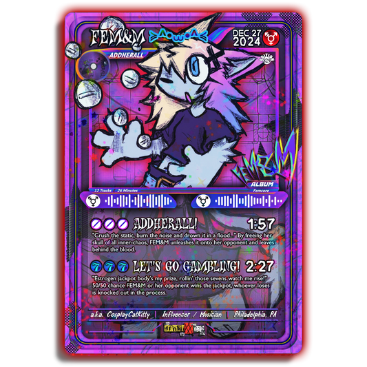 FEM&M Holographic Trading Card