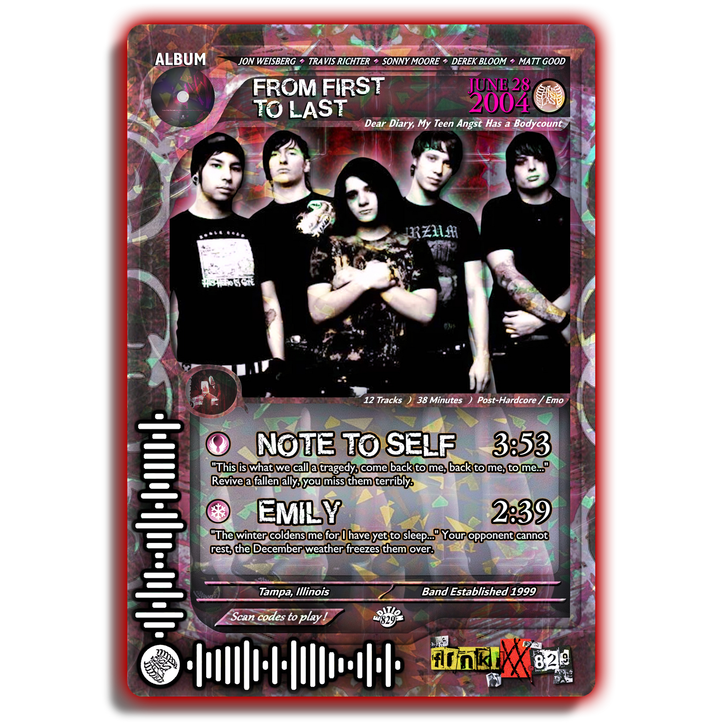 From First To Last Holographic Trading Card