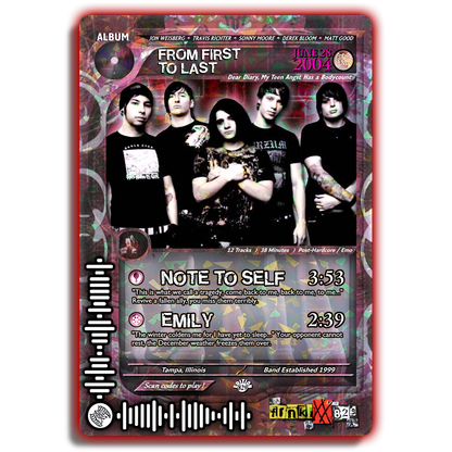 From First To Last Holographic Trading Card