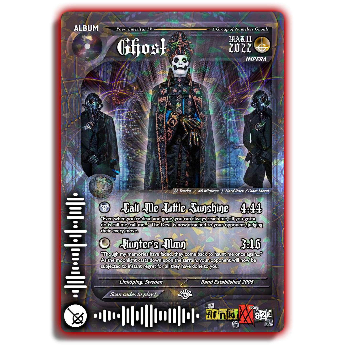 Ghost Holographic Trading Card