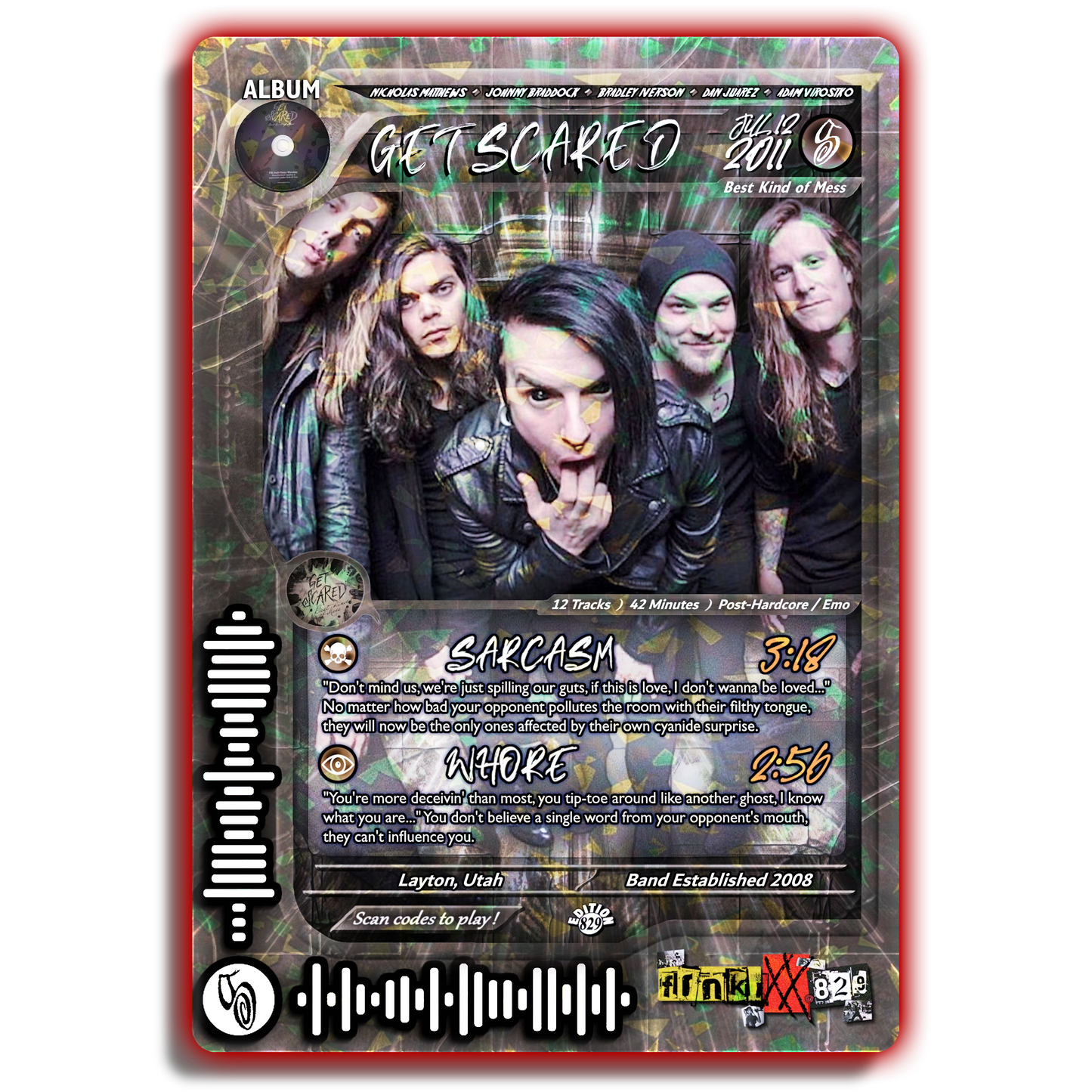 Get Scared Holographic Trading Card