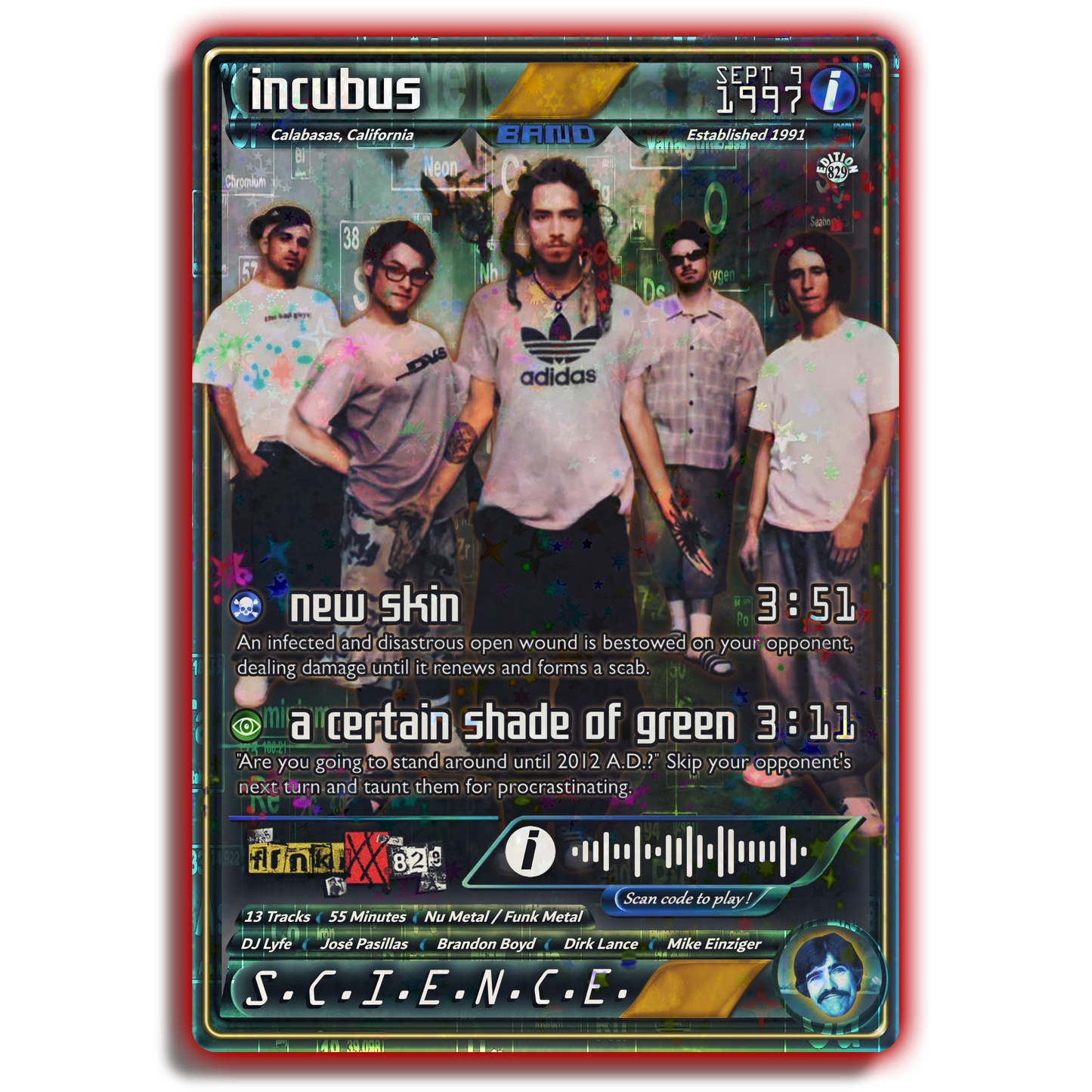 Incubus Holographic Trading Card