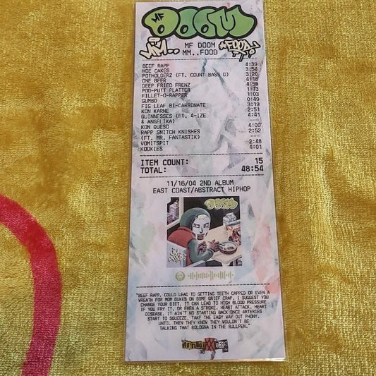 MF DOOM - 'MM.. Food' Receipt