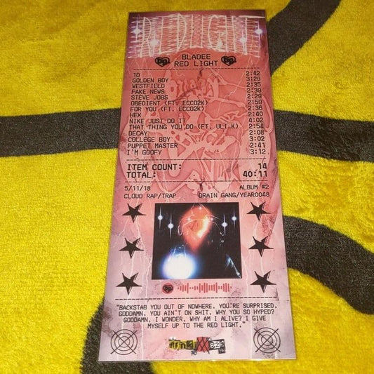 Bladee - 'Red Light' Receipt