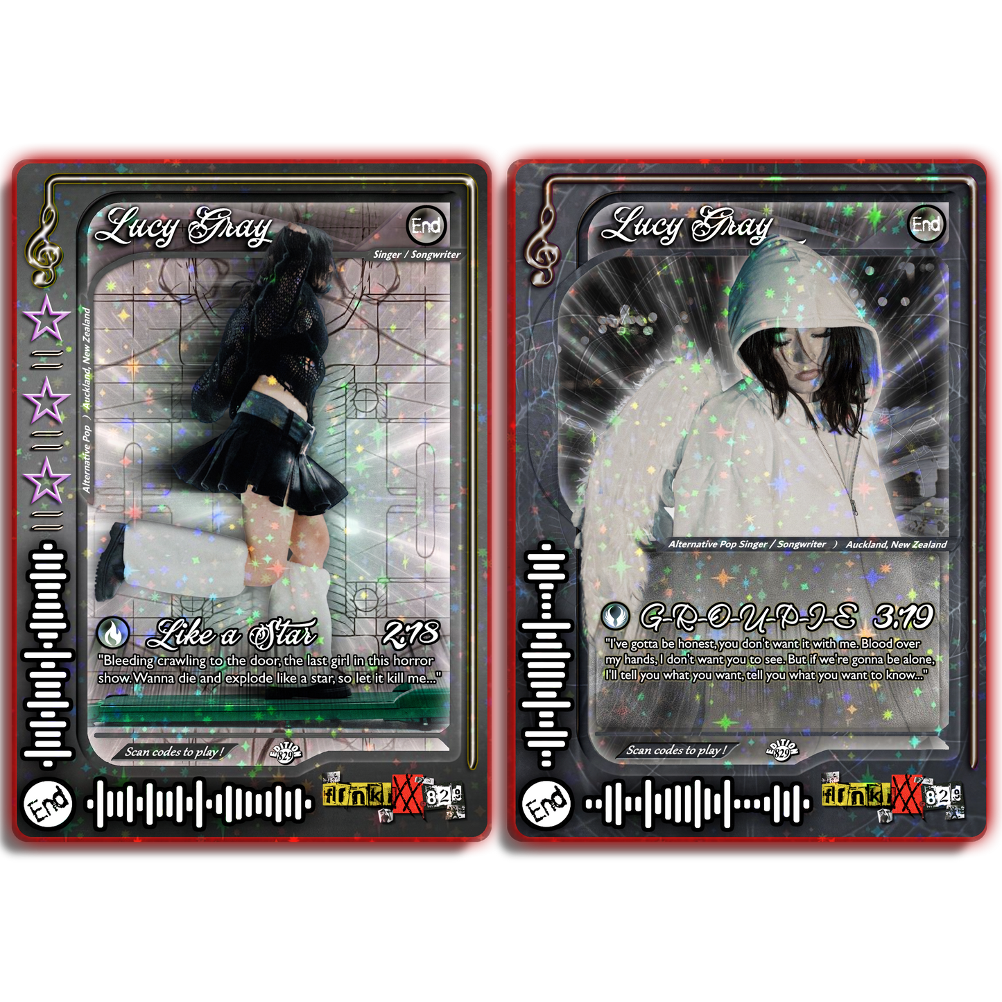 Lucy Gray Holographic Trading Card Set