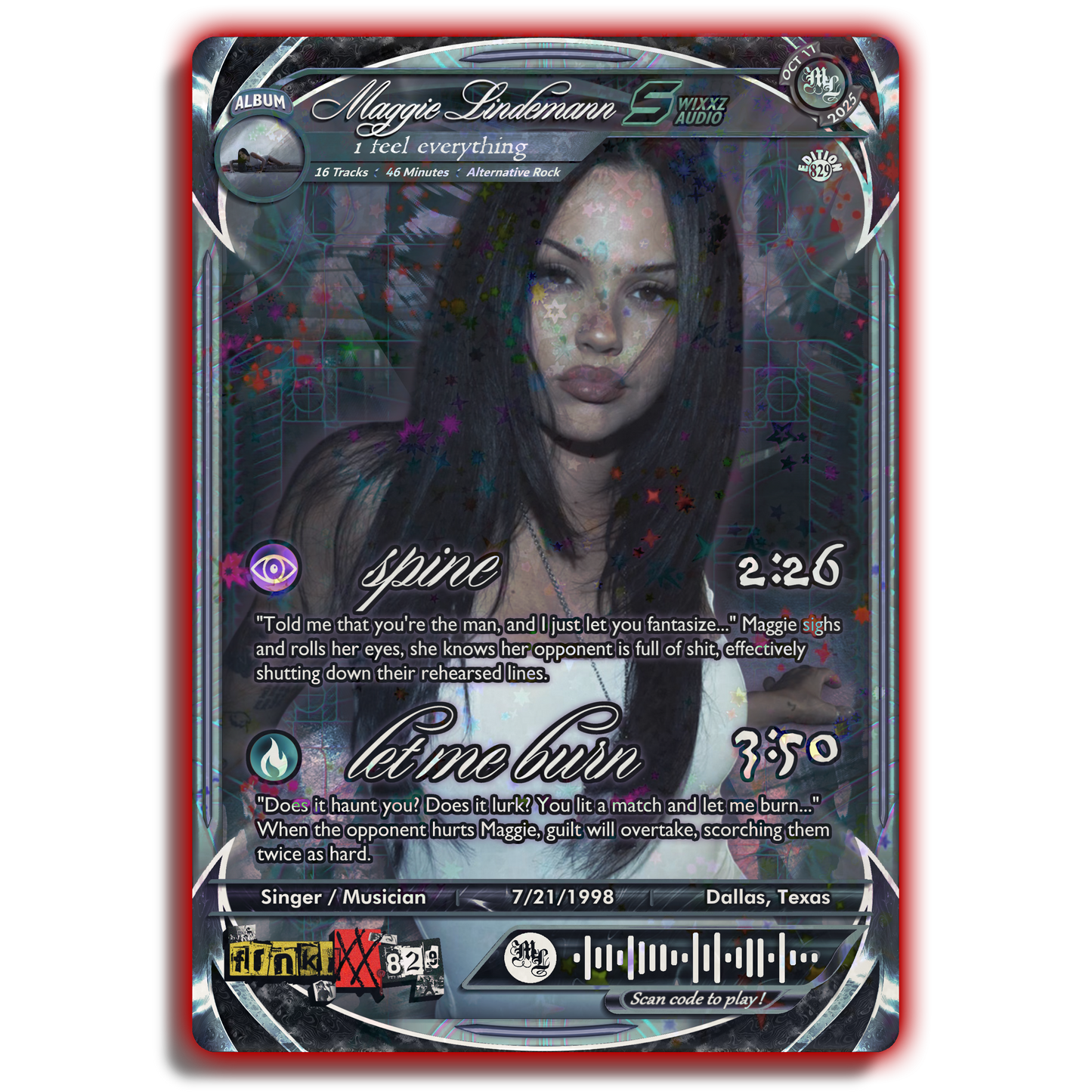 Maggie Lindemann Holographic Trading Card