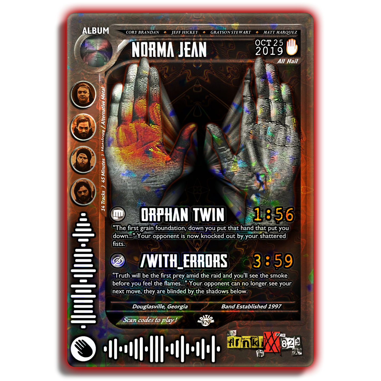 Norma Jean Holographic Trading Card Set