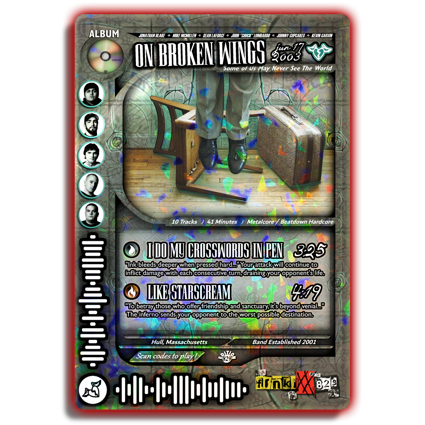 On Broken Wings Holographic Trading Card