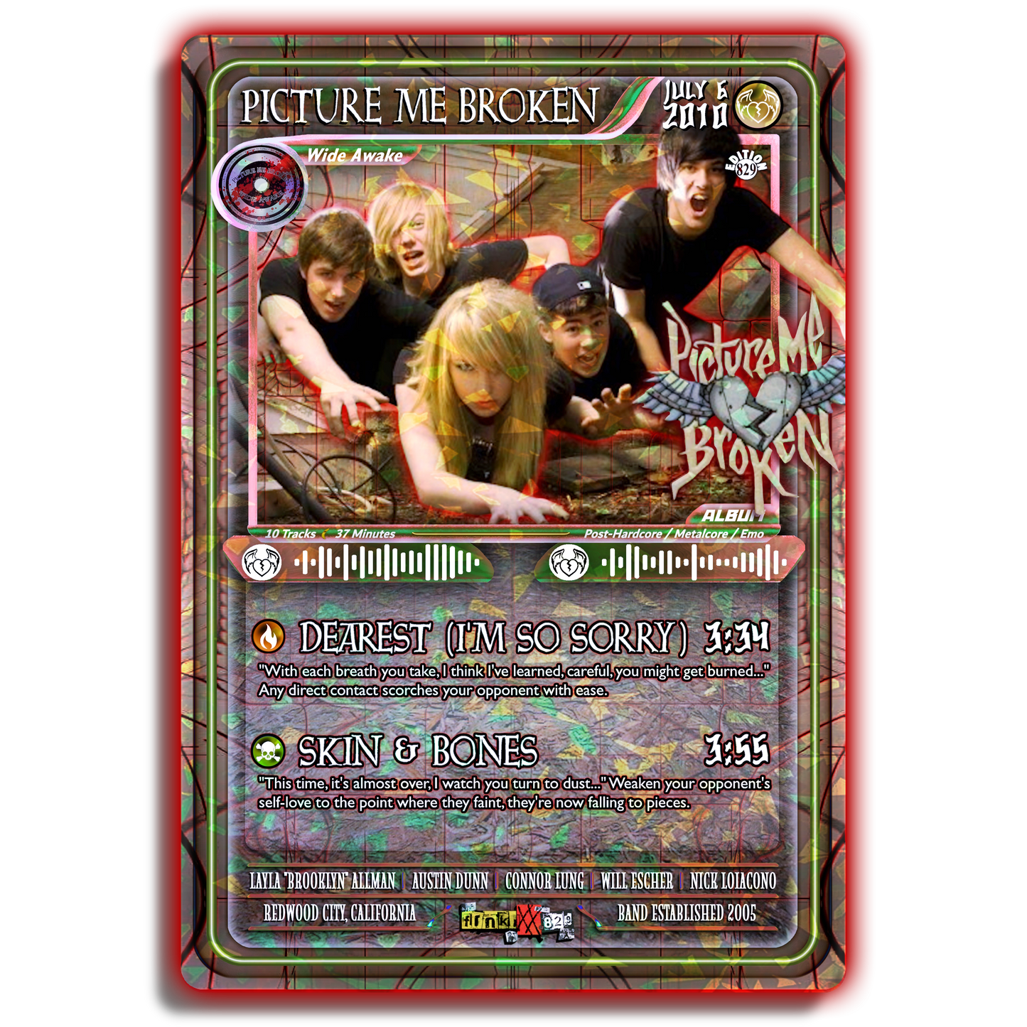 Picture Me Broken Holographic Trading Card
