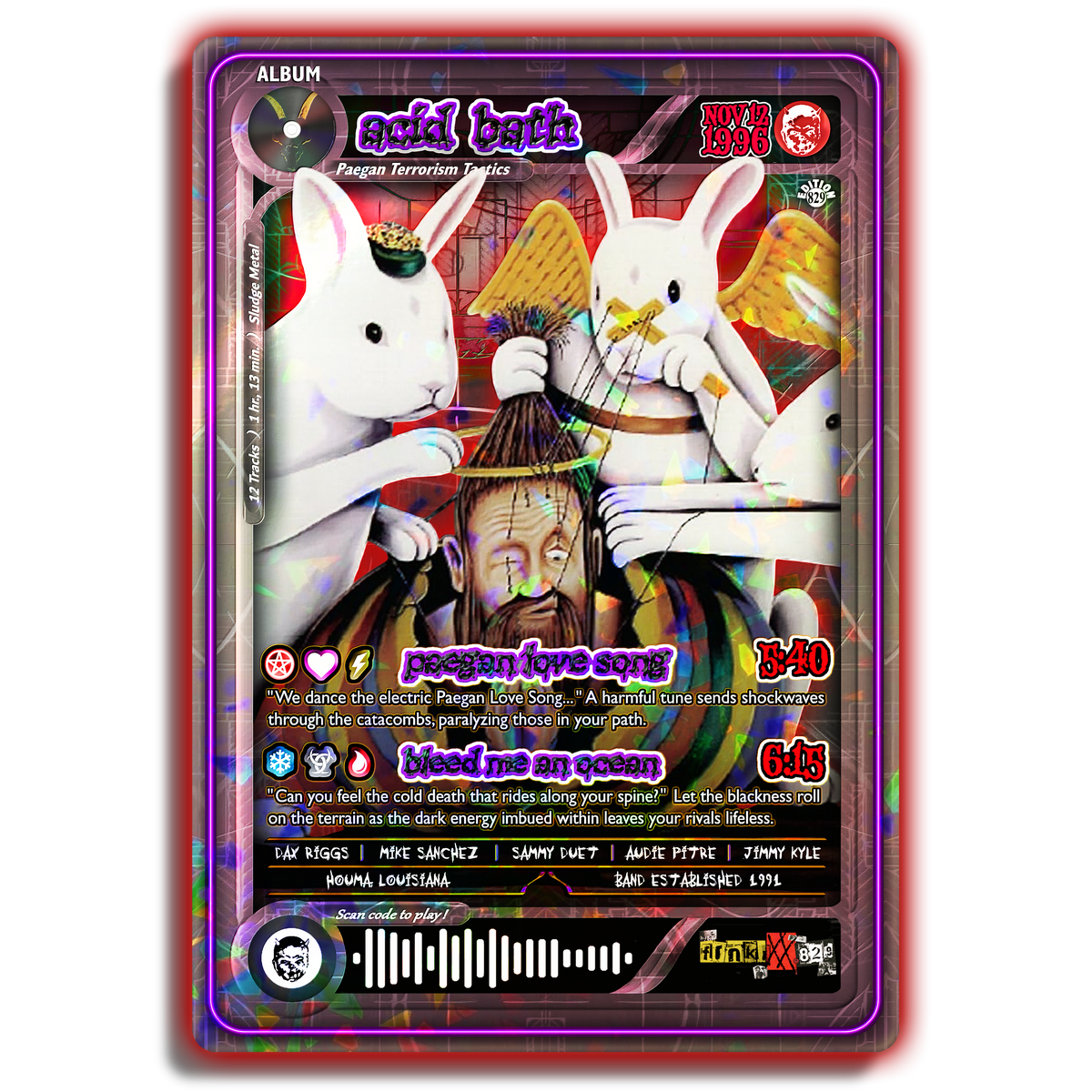 Acid Bath Holographic Trading Card Set