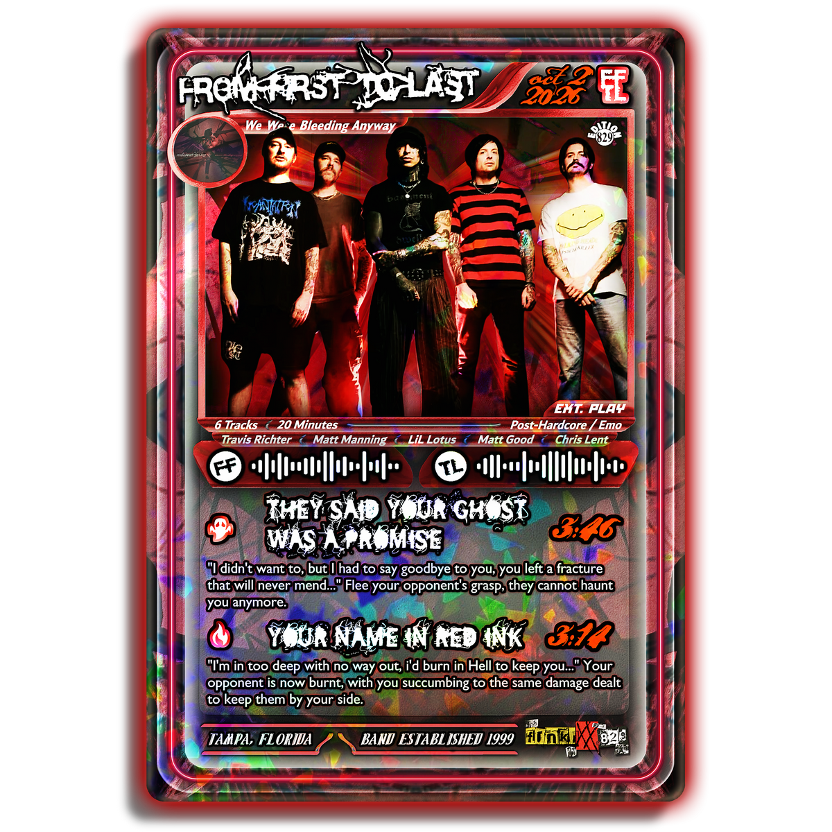 From First To Last (W.W.B.A.) Holographic Trading Card