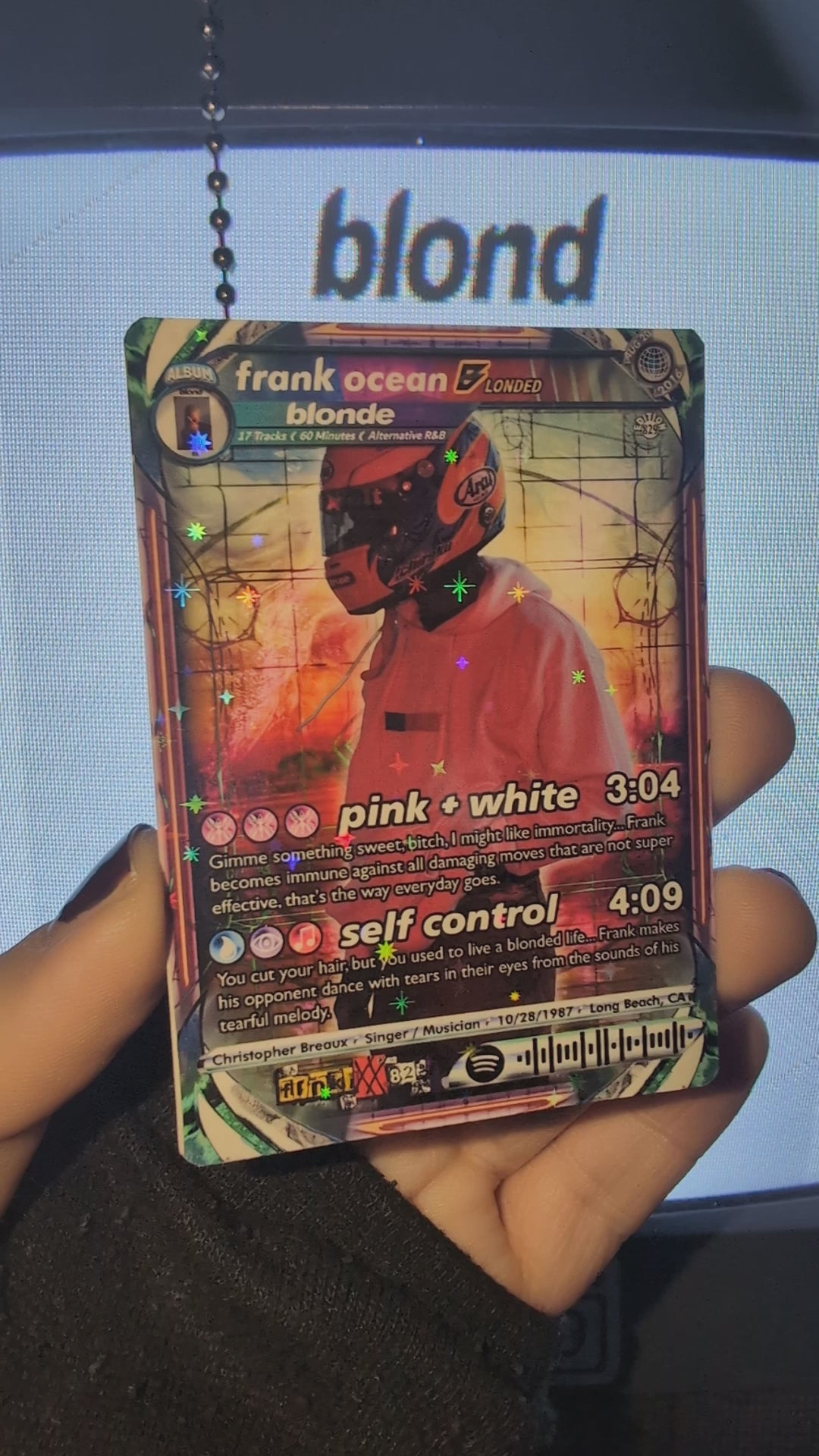 Frank Ocean Holographic Trading Card – frnkiXX.829