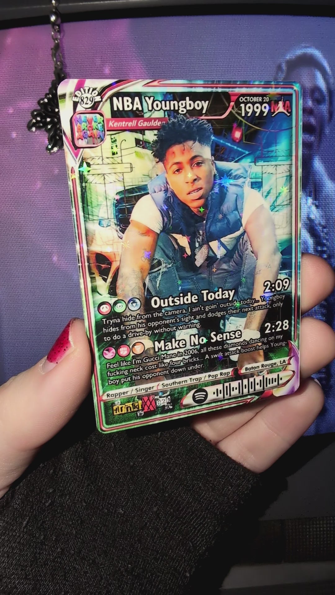 NBA Youngboy Holographic Trading Card – frnkiXX.829