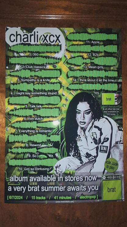 Charli XCX - "brat" Poster