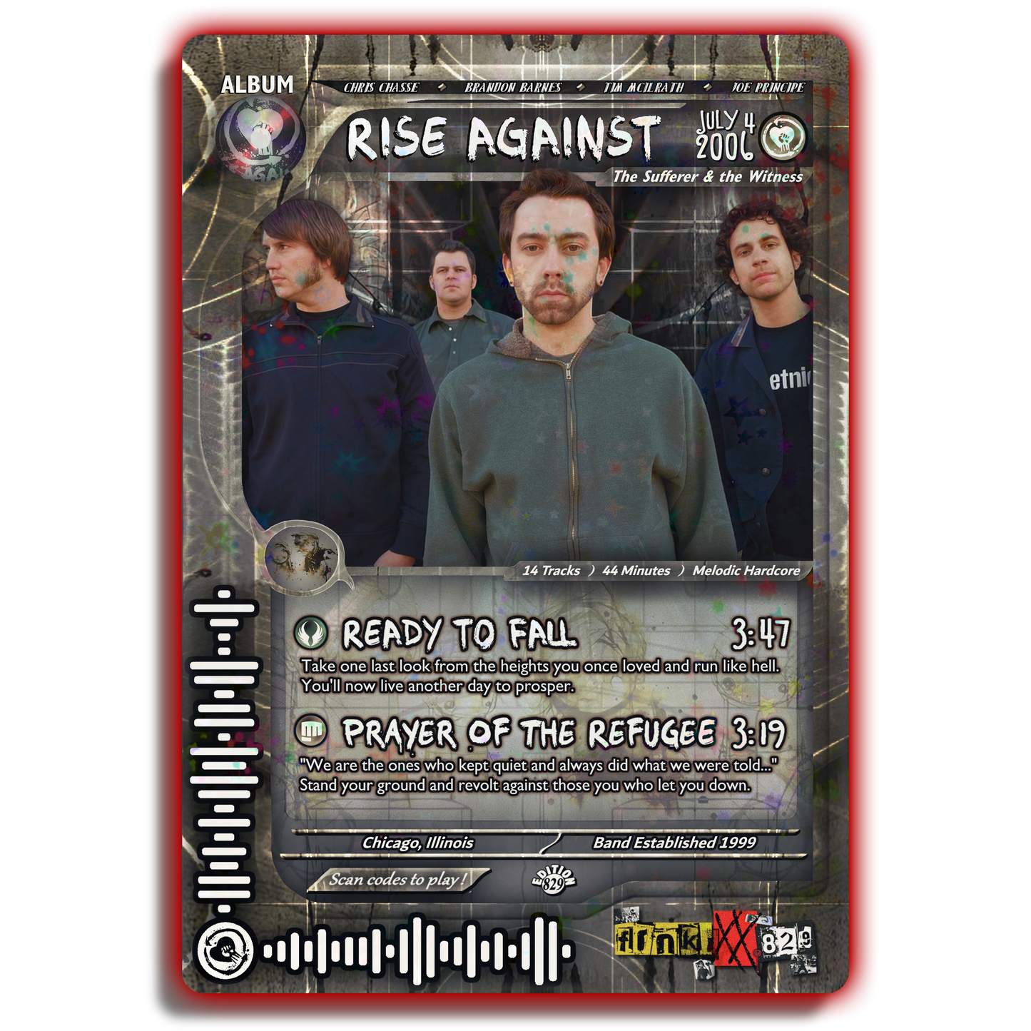Rise Against Holographic Trading Card