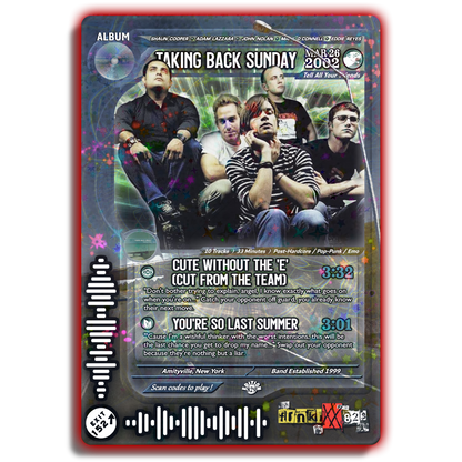 Taking Back Sunday Holographic Trading Card