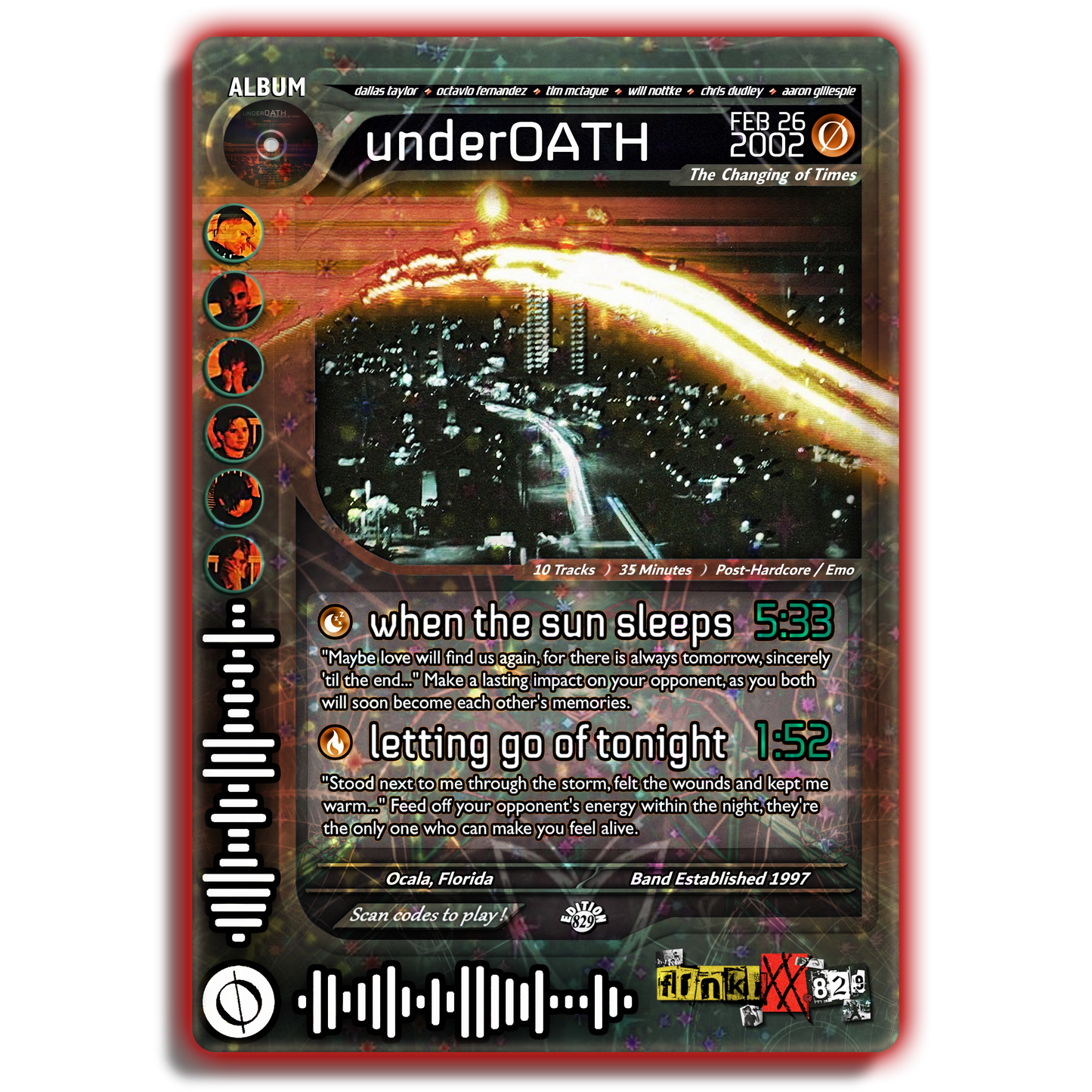 Underoath Holographic Trading Card Set