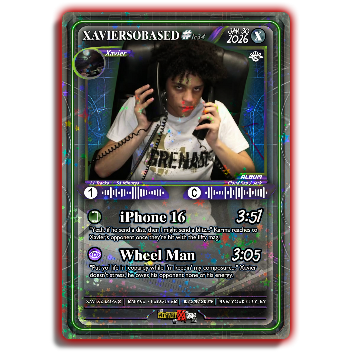 xaviersobased Holographic Trading Card Set