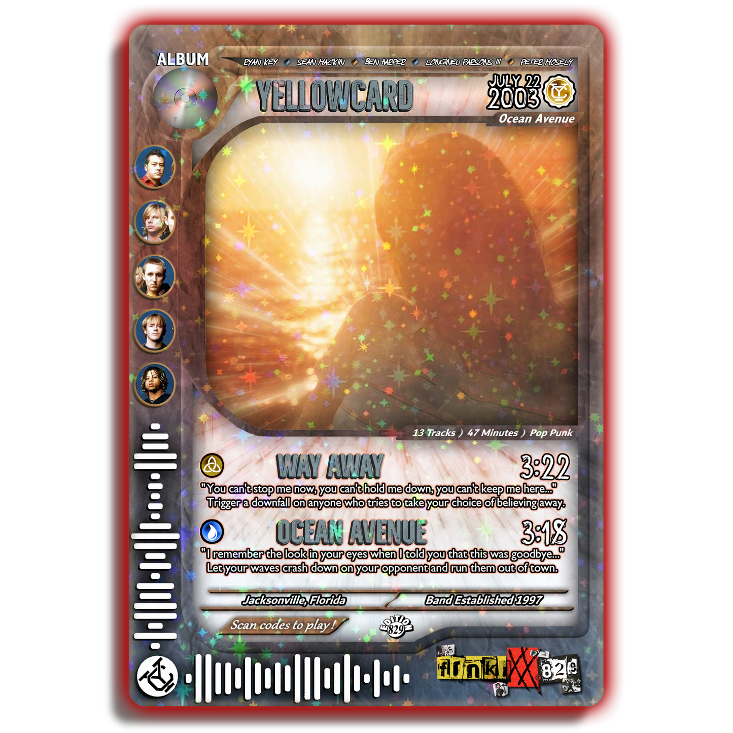 Yellowcard Holographic Trading Card