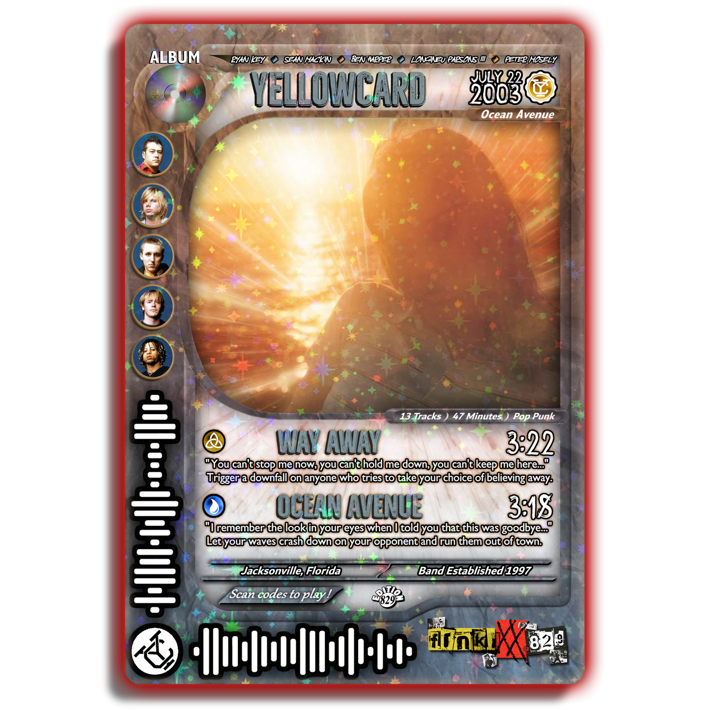 Yellowcard Holographic Trading Card